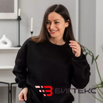 Свитшот женский  оверсайз, одежда, черная 