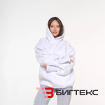 Толстовка Худи оверсайз  с капюшоном , одежда, белая 