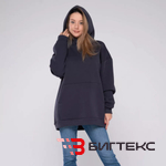 Худи Оверсайз теплое черная , одежда женская 
