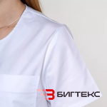 Костюм медицинский с прямыми брюками белый