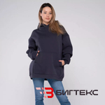Худи Оверсайз теплое черная , одежда женская 