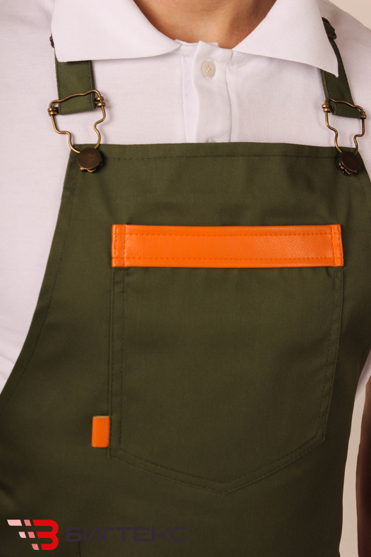 Фартук текстильный "Олива" со вставками из экокожи