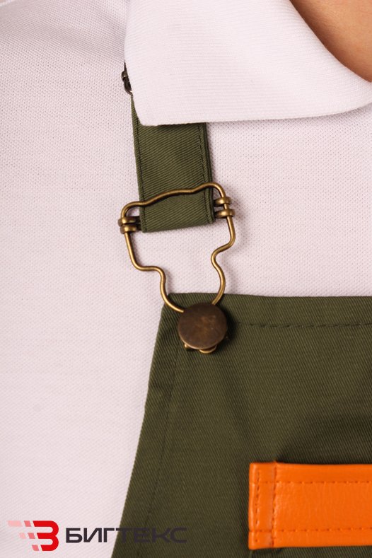 Фартук текстильный "Олива" со вставками из экокожи