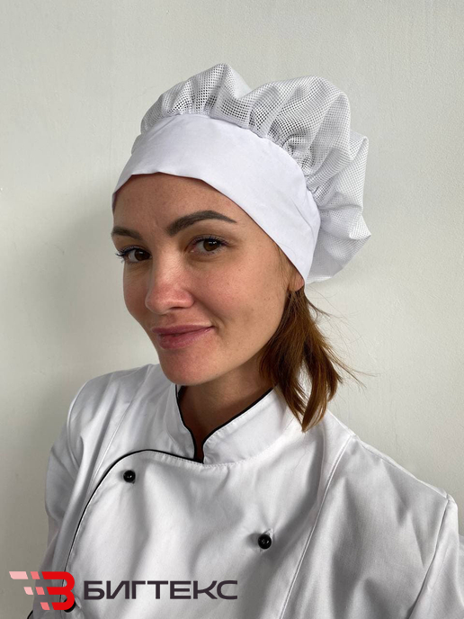 Колпак поварской с сеткой, белый  