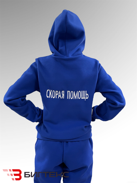 Флисовая толстовка васильковая Скорая Помощь
