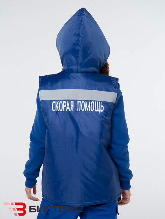 Жилет утепленный Скорая помощь с капюшоном