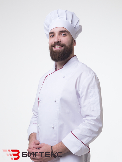 Китель поварской, двубортный с сеткой