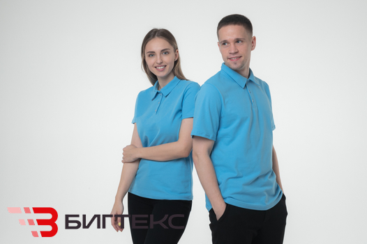 Рубашка-поло голубого цвета 